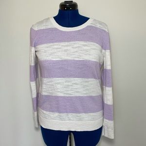 LOFT Lilac & Off-white sweater long sleeve